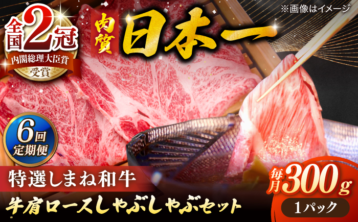 【全6回定期便】肉質日本一！特選しまね和牛しゃぶしゃぶセット(300g×1パック) 人気 おすすめ 島根県松江市/株式会社かがり陽 [ALGP006]