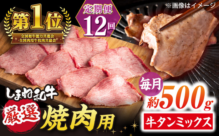【全12回定期便】焼肉の常識を覆す！店主渾身の隠れ絶品 しまね和牛タンミックス 計約6.0kg　焼肉 牛タン 部位おまかせ ミックス 島根県松江市/株式会社O.R.C [ALEF042]