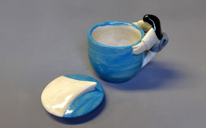 【怪談120周年】お猪口 おちょこ 雪女 1個 小泉八雲 ラフカディオハーン 島根県松江市/出雲本宮焼高橋幸治窯 [ALHA007]