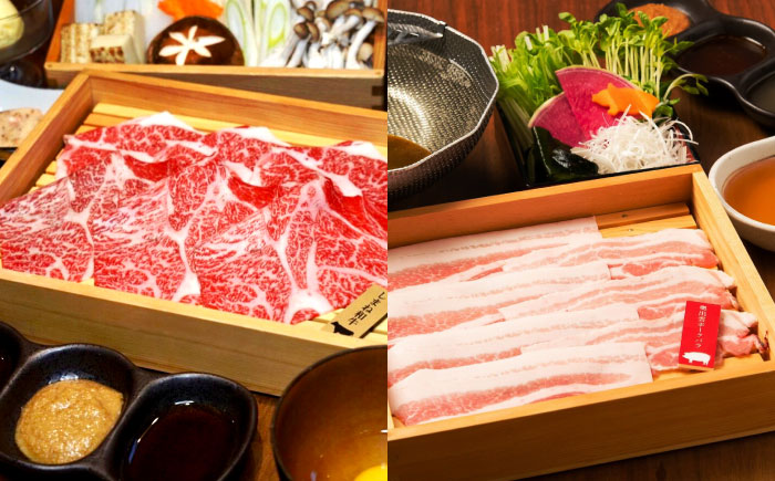 特選しまね和牛・奥出雲ポークしゃぶしゃぶセット(しまね和牛肩ロース350g・奥出雲ポークロース150g・バラ150g) 島根県松江市/株式会社かがり陽 [ALGP003]