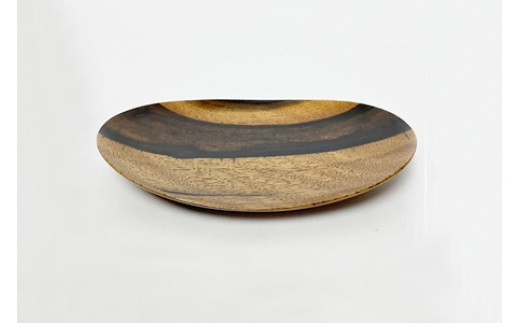 黒柿　楕円托　１枚　（銘々皿）