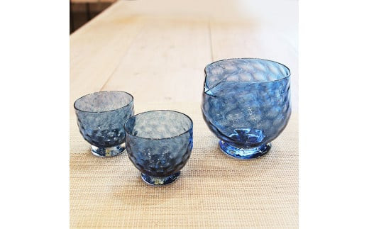 酒器セット ダイヤ柄　片口、ぐい飲みセット