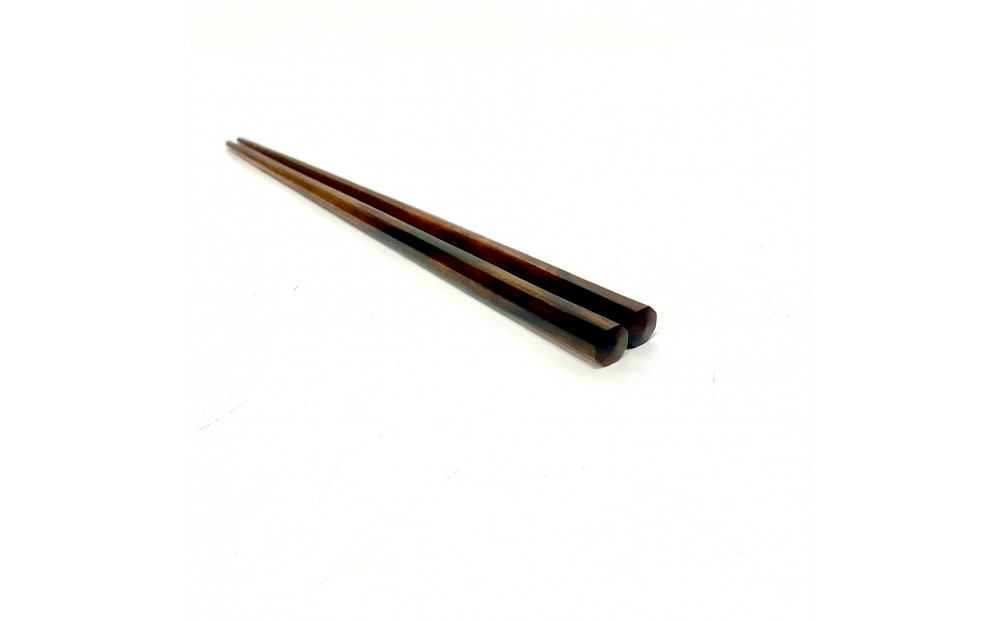 【23.5ｃｍ】黒柿 八角箸 大 漆塗り