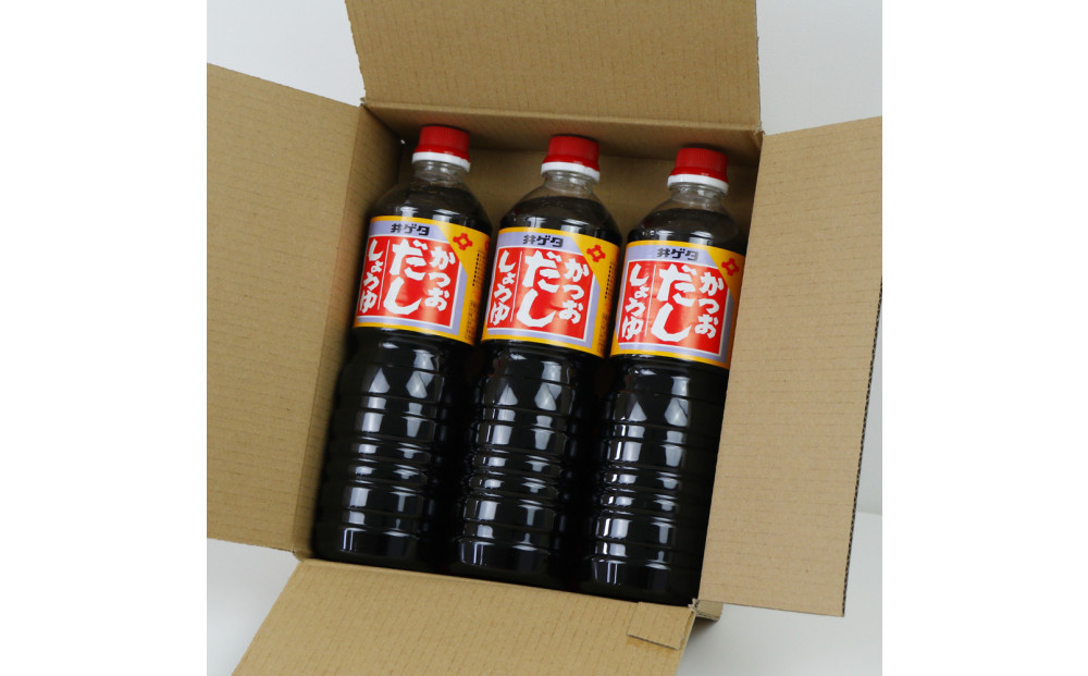 井ゲタ醤油　かつおだし醤油　1L×3本セット