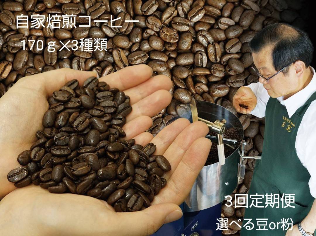 【定期便3回】米国スペシャリティー認定豆170ｇ×3袋を毎月お届け！