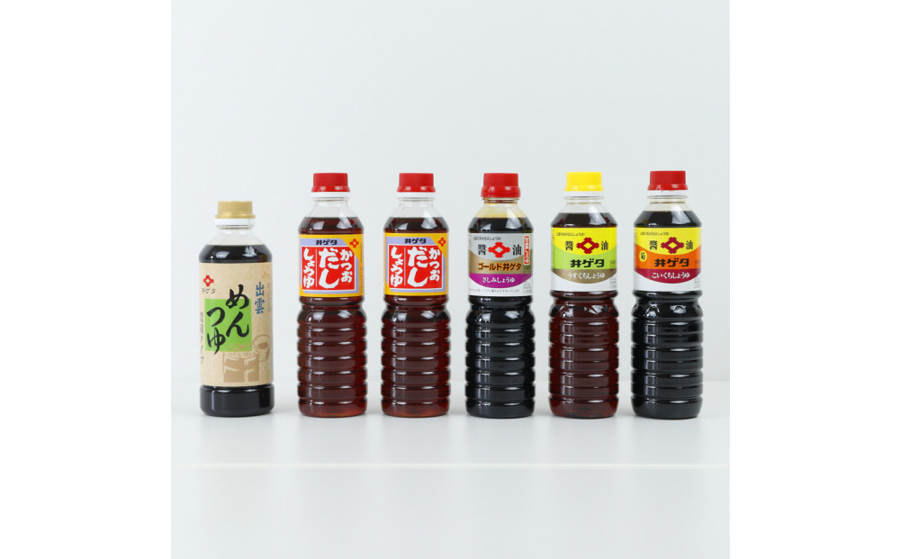 井ゲタ醤油　人気調味料6本セット（500ml×６本）