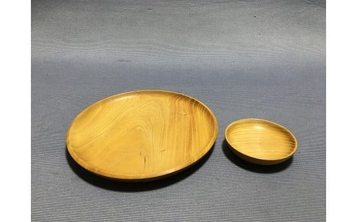 【木の器】7寸パン皿×1枚、3寸豆皿×1枚