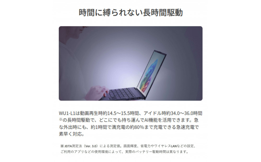 【2026年モデル】ノートパソコン 富士通 FMV WU1-L1  Windows11 Intel Core Ultra 7 258V メモリ32GB 約1TB SSD Office有り