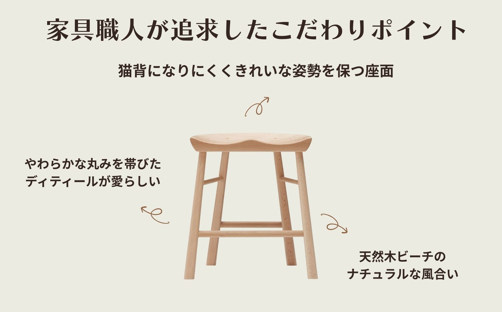 スツール ダイニングチェア 椅子 木製 1脚 単品 チェア 完成品 座面高さ45 軽量 ビーチ材 無垢材 北欧 おしゃれ リビングチェア 丸椅子 玄関 スツール 腰掛け 椅子 サイドテーブル 木の椅子 Coccole C224B 2脚