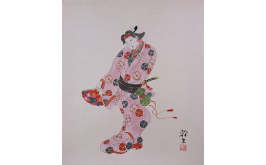 園山幹生　リトグラフ　「出雲の阿国」