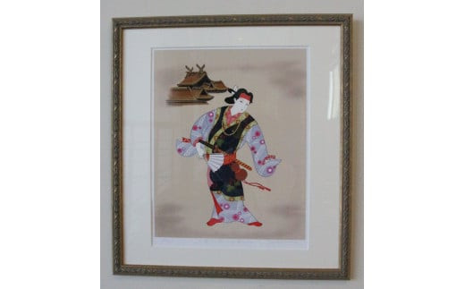 園山幹生　リトグラフ　「出雲の阿国と出雲大社 I」