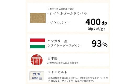 ゴア 羽毛ふとん　ホワイトグース　トレニアH：ブルー系