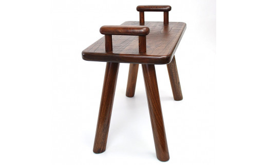 けやき　手付きスツール　漆塗り