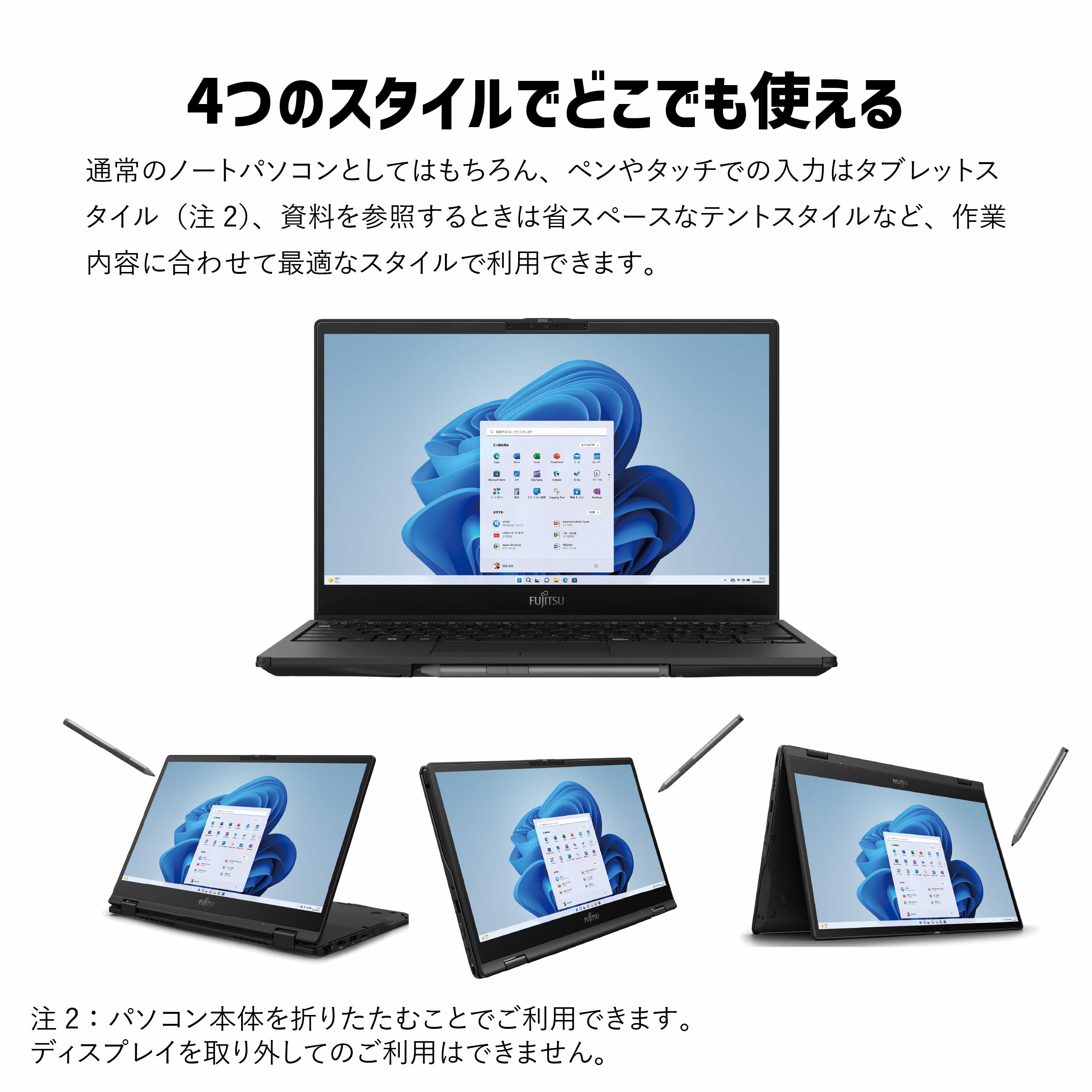 ノートパソコン 富士通 LIFEBOOK WU3/H2 ピクトブラック Windows11