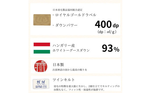 ゴア 羽毛ふとん　ホワイトグース　フローラ：ブルー系