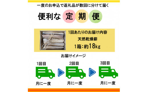 【定期便3回】出雲の薪屋「多木々」　 定期便（1箱約18kgを3回お届けします)