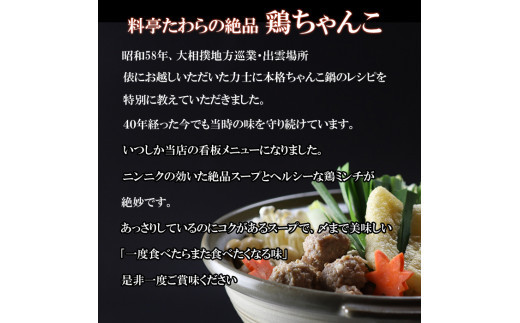 鶏ちゃんこ鍋セット　6～7人前