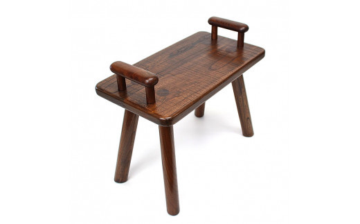 けやき　手付きスツール　漆塗り