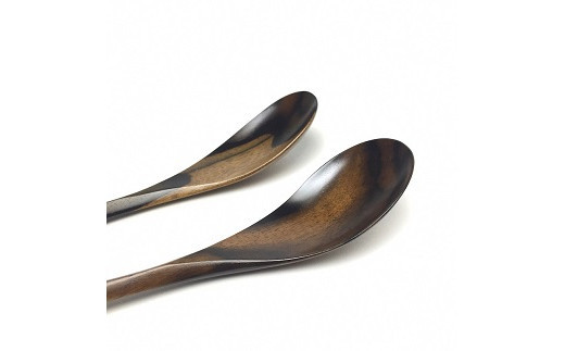 黒柿　壱乃匙セット（大２本、小２本）