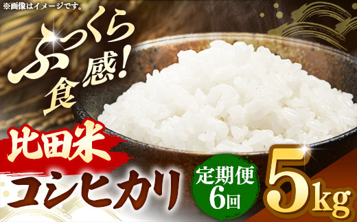 比田米 コシヒカリ(精米)5kg×6回 定期便【令和7年産 米 お米 こしひかり ごはん ご飯 国産 お弁当 美味しい 人気 おすすめ 島根県産 島根県 安来市】