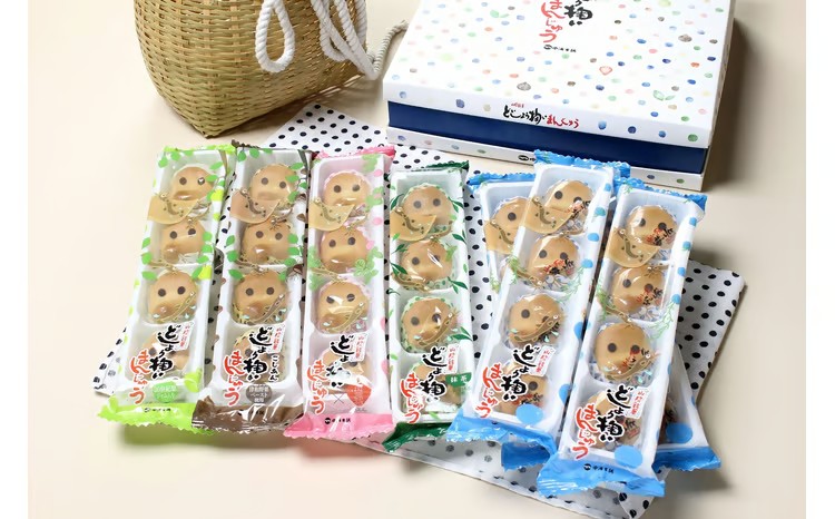 どじょう掬いまんじゅう ５種類セット【饅頭 ひょっとこ おやつ 和菓子 餡子 白餡 こしあん 抹茶あん 梨あん 苺あん セット 食べ比べ 上品 昔ながら 島根県 安来市】【価格改定】【14-NF-01】