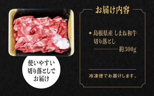 【肉質全国No.1 しまね和牛】島根県産 しまね和牛切り落とし 300g(お試し)【NK-3】牛肉 しゃぶしゃぶ すき焼き 肉 島根和牛 切りおとし 切落し