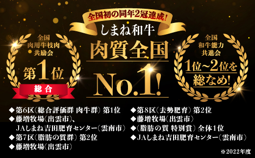 【肉質全国No.1 しまね和牛】熟成 しまね和牛 焼肉セット(ロース 約180g、もも 約180g、カルビ 約180g)計540g【JK-7】