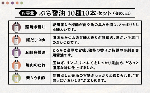 大亀醤油 ぷち醤油10種(全100ml)10本セット【YS-2】