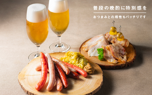 定期便【3ヶ月】石見麦酒3種6本&まる姫ポークハム・ソーセージ2袋の詰合せ IB-8 350ml×6本【配送不可：離島】