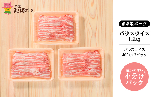 まる姫ポーク バラスライス 1.2kg（400g×3パック）AK-13