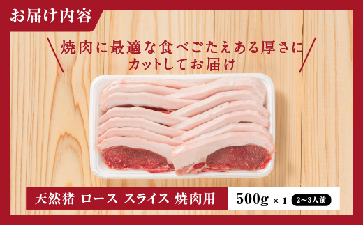 天然猪ローススライス 焼き肉用 500g AI-9 猪肉 いのしし肉 イノシシ肉 ジビエ ロース ロース肉 スライス 焼き肉用 焼き肉 焼肉 500g 贈り物 贈答品