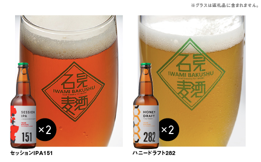 定期便【3ヵ月】石見麦酒2種4本とレッドチキンカレー2袋セット IB-14 330ml×4本【配送不可：離島】