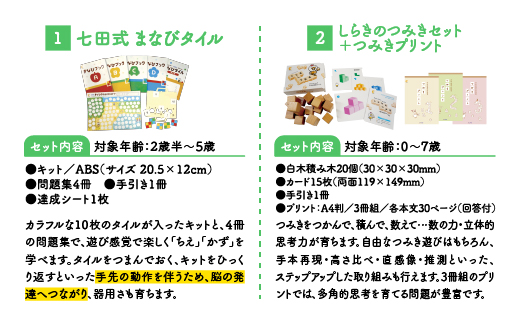 江津市限定返礼品：3歳児セット SC-62 しちだ 七田式 3歳 幼児 子育て 教育 学習 知育 セット 教材 教材セット