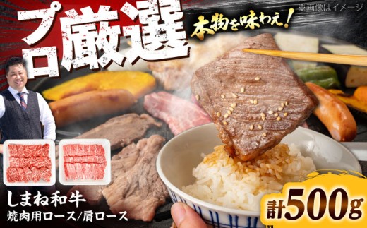 焼肉の定番！しまね和牛焼肉用ロース/肩ロース500g（各250g×1）肉 にく お肉 おにく 和牛 牛肉 ぎゅうにく 牛肉500g 国産 国産牛 ブランド牛 赤身 焼肉 焼肉用 やきにく ロース 肩ロース 肉2パック 人気  黒毛和牛 しまね和牛 島根和牛 島根 おすすめ 美味しい 柔らかい肉 詰め合わせ お試し 食べ比べ ロース2種 島根県雲南市/株式会社O.R.C [AIEF011]