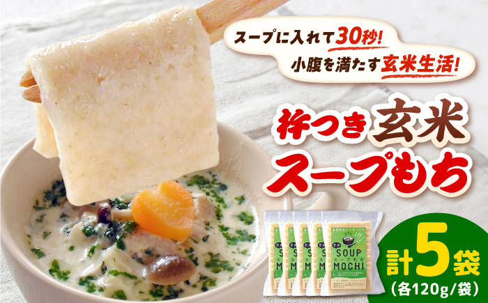 杵つき玄米スープもち 120g×5袋 | 杵つき もち 玄米 スープもち 簡単 時短 餅 島根県雲南市/株式会社吉田ふるさと村 [AIBB028]
