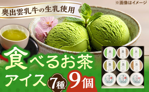アイス 食べる お茶 アイス 9個セット | お茶 アイス 食べる デザート スイーツ 贈り物 ギフト 島根スイーツ セット 美味しい ご褒美 贈答品 アイスクリーム お茶 贈答品 お取り寄せ ご当地 雲南 奥出雲乳牛 生乳 7種類 特上煎茶 出雲  食べるお茶 自然 デザート 食後 お茶好き 贅沢 おやつ 絶品 濃い 味わい 和スイーツ 島根県雲南市/株式会社藤原茶問屋 [AIAY004]