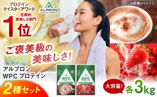【ふるさと納税限定】ALPRON WPC プロテイン 2種セット(ミルクココア風味・フレッシュストロベリー風味)各3kg 計6kg 大容量 筋トレ 健康 島根県雲南市/株式会社アルプロン [AIAL116]