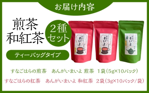お茶 ふるさとの味 あんがいまいよ 煎茶・和紅茶セット ティーバッグ 飲み比べ 紅茶 煎茶 日本茶 緑茶 煎茶 和紅茶 国産紅茶 紅茶 2種 セット 詰め合わせ 飲み比べセット 飲料 ドリンク 茶葉 ティーバッグ ティーパック 簡単 手軽 お取り寄せグルメ カテキン 健康 人気 おすすめ 産地直送 ギフト 贈り物 プレゼント 贈答 島根 雲南 島根県雲南市/砂子原茶業組合 [AIBV004]