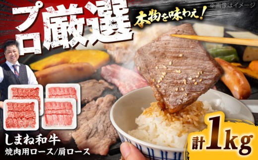 焼肉の定番！しまね和牛焼肉用ロース/肩ロース1kg（各250g×2）肉 にく お肉 おにく 和牛 牛肉 ぎゅうにく 牛肉1kg 国産 国産牛 ブランド牛 赤身 焼肉 焼肉用 やきにく ロース 肩ロース 肉4パック 人気 黒毛和牛 しまね和牛 島根和牛 島根 おすすめ 美味しい 柔らかい肉 詰め合わせ お試し 食べ比べ ロース2種 島根県雲南市/株式会社O.R.C [AIEF013]