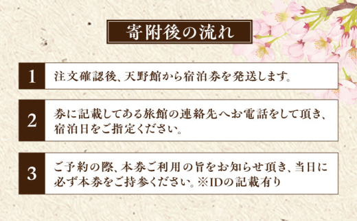 【本館】宿泊券 桜と日本庭園の老舗旅館「天野館」宿泊券(1名様・1泊お食事なし) ?チケット 旅行 観光 1名 1人 1泊 食事なし 素泊まり 旅館 老舗旅館 庭園 桜の名所 雲南市 三刀屋川 河畔 歴史 伝統 文化 体験 宿泊 送料無料 予約 トラベル 宿泊補助券 補助券 施設利用券 一人旅 ビジネス 出張 お一人様 おひとりさま 島根県雲南市/有限会社 天野館 [AICP001]