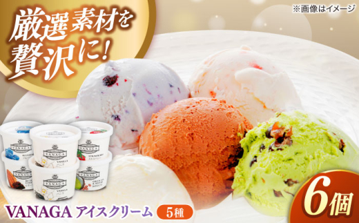 アイスクリーム ご褒美アイスにぴったり！VANAGA 5種類のアイスクリーム6個入 アイス バニラ ストロベリー 抹茶あずき ビターチョコ ブルーベリー デザート スイーツ ギフト 贈答 詰め合わせ セット 食べ比べ おやつ ごほうび 人気 おすすめ 6個 5種 木次乳業 バニラアイス 苺 抹茶 チョコレート お取り寄せ 島根 雲南 島根県雲南市/木次乳業有限会社 [AIBH002]