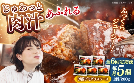 【全6回定期便】しまね和牛ハンバーグ200g×5個 ハンバーグ しまね和牛 小分け 肉 肉厚 和牛 簡単調理 湯煎 人気 お試し 島根県雲南市/株式会社 みやげ山海 [AIDZ007]