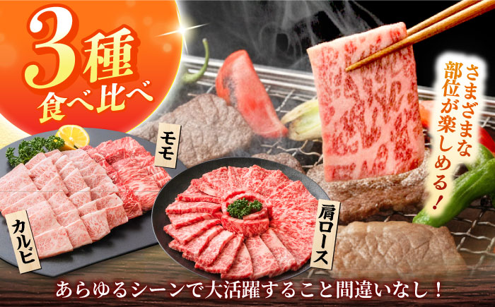 しまね和牛 3種の焼肉セット（カルビ400ｇ/モモ400ｇ/肩ロース400g）和牛 牛肉 赤身 焼肉 セット / 島根県雲南市 / フジキコーポレーション株式会社 [AIEA008]
