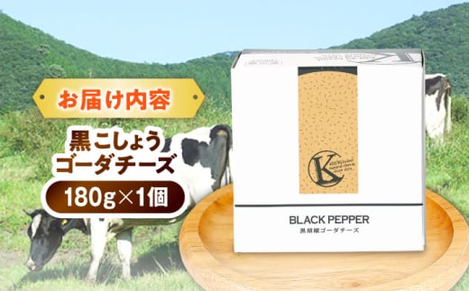 ゴーダチーズ 黒こしょうゴーダチーズ １個 180g | チーズ 人気 おすすめ 乳製品 ゴーダチーズ ゴーダ 黒こしょう ブラックペッパー スパイス 180g 1個 ナチュラルチーズ 木次乳業 きすき 冷蔵 産地直送 お取り寄せグルメ ご当地グルメ 国産 国内製造 美味しい おつまみ つまみ ワイン ビール 濃厚 マイルド 熟成 ピリ辛 島根県雲南市/木次乳業有限会社 [AIBH023]