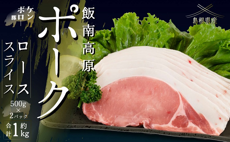 飯南高原ポーク ロース スライス 1kg　【 国産 島根県産 豚肉  鍋 バーベキュー BBQ 冷凍 個包装 小分け 真空パック  ロース  スライス 便利 人気  1kg】Ａ-102