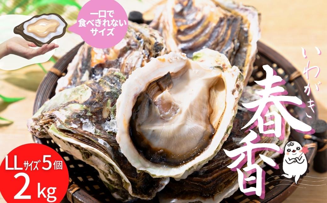 [ブランドいわがき春香]海士町産 いわがき 岩牡蠣 LLサイズ 5個 春香 殻付き 新鮮クリーミーな高級岩牡蠣 冷凍 生食 牡蠣ナイフ 説明書付き 2kg〜2.5kg