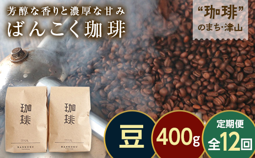 【毎月定期便】芳醇な香りと濃厚な甘みの珈琲 計400g豆×全12回 飲料 コーヒー コーヒー豆 TY0-0861