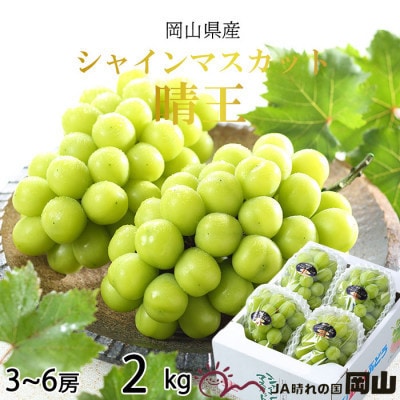 【2026年7月中旬より順次発送】岡山県産 シャインマスカット 晴王 2kg(3房〜6房)【配送不可地域：離島・北海道・沖縄県】【1365938】