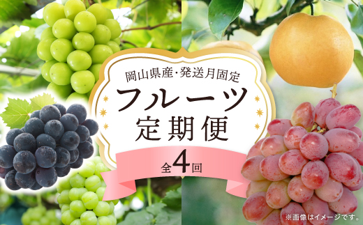 【発送月固定定期便】岡山県産 フルーツ定期便全4回【配送不可地域：離島・北海道・沖縄県】【4075037】