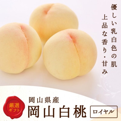 【先行受付】岡山県産　白桃 6玉(1.5kg以上) 等級:ロイヤル 化粧箱入り【配送不可地域：離島・北海道・沖縄県】【1499099】